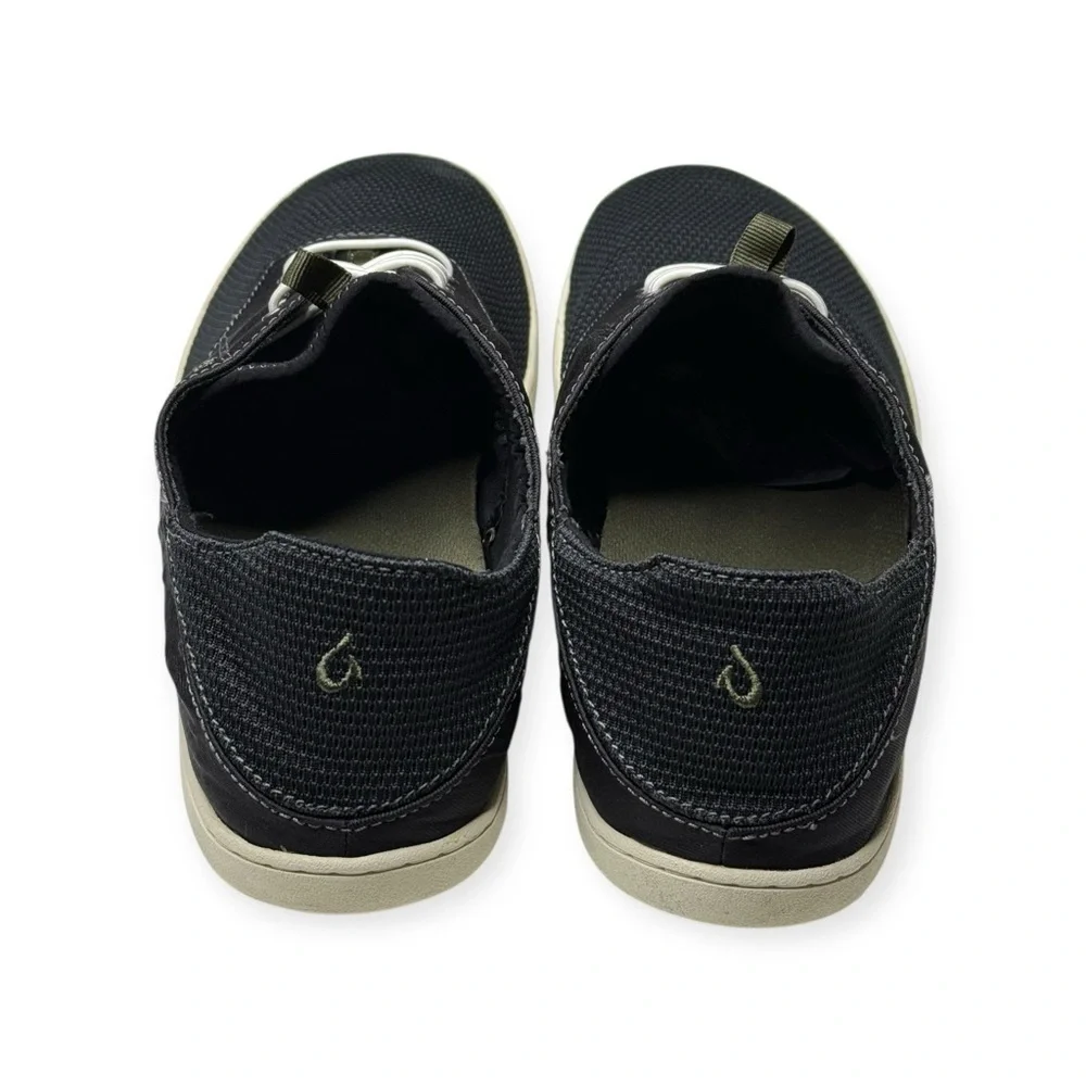 OluKai ʊ Nohea Moku Boat Shoe Drop In Heel Sneaker ʊ Black ʊ 12M 45 ʊ Wet Dry